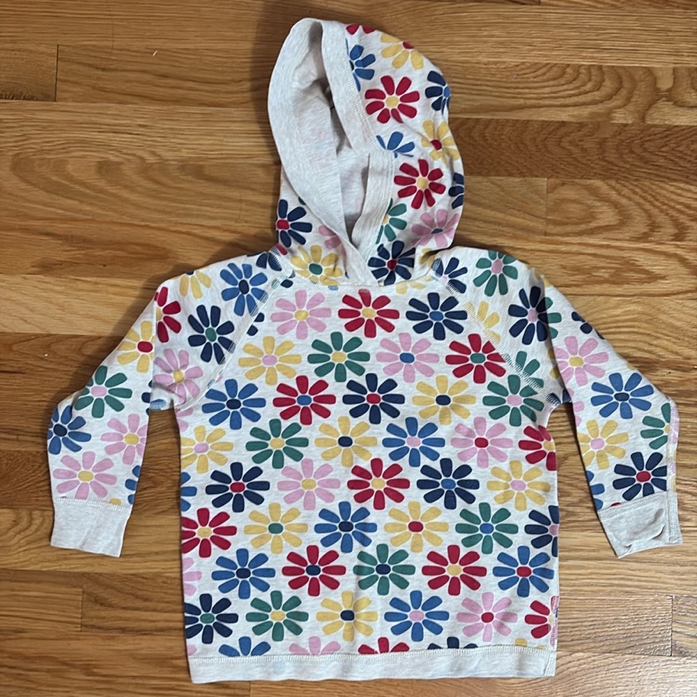 Hanna Anderson Floral Cotton Hoodie, size 4